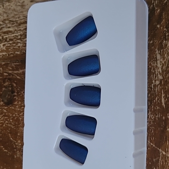 2/$16 Royal Blue Matte Coffin Press On Nails - Picture 13 of 16